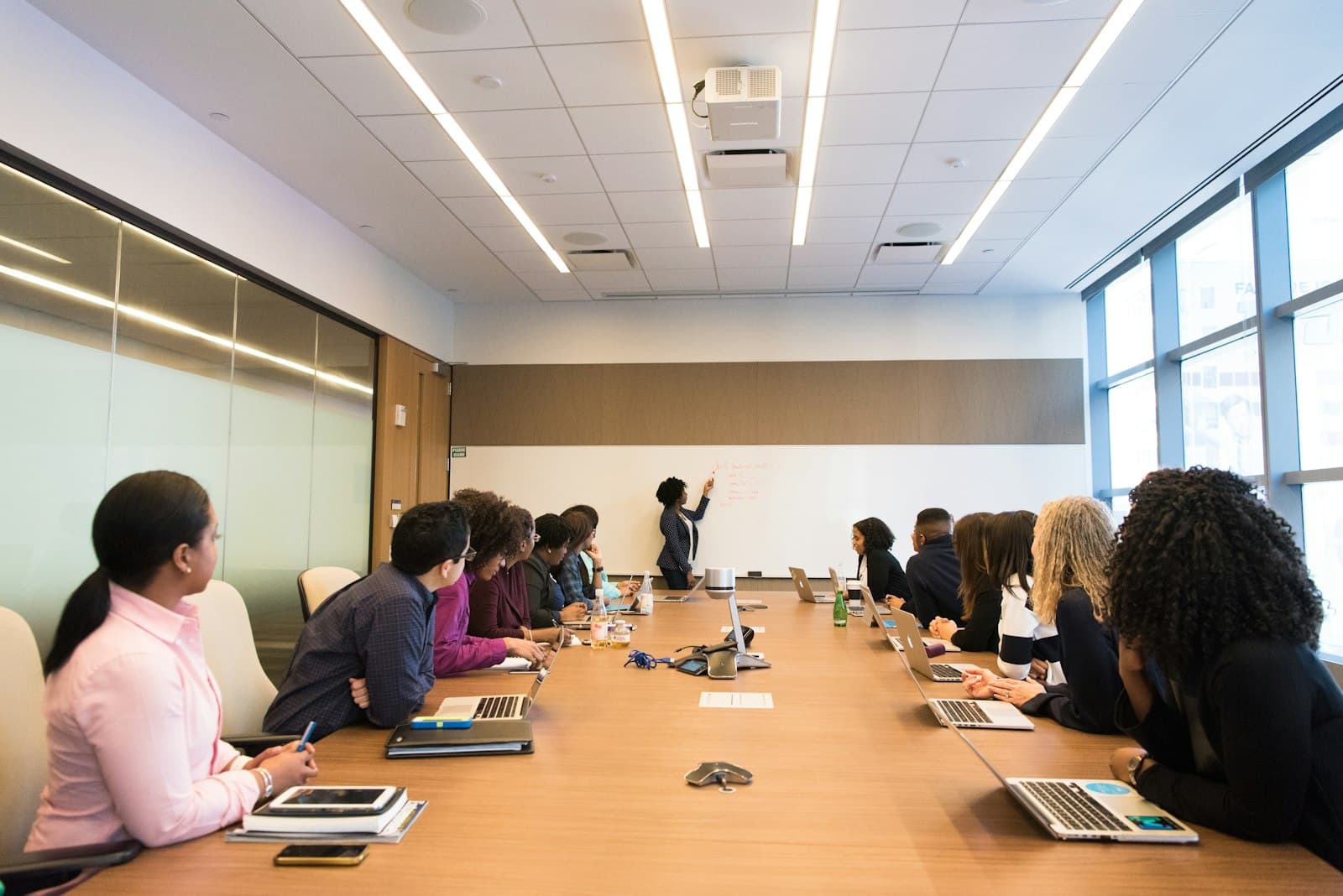 Team meeting around a boardroom table