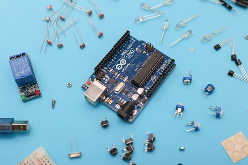 Electronic components sorted and laid out for reuse