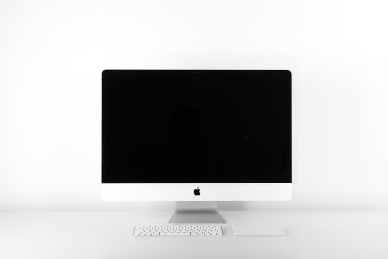 All-in-one computer monitor on a plain background